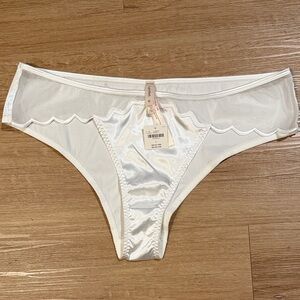 White Satin & Mesh Panty size L